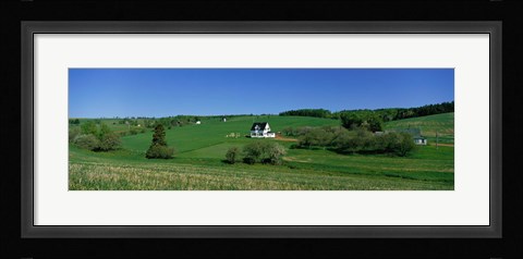 Framed Summer Fields And Houses, Prince Edward Island, Canada Print