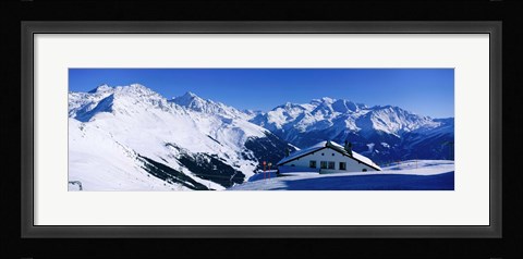 Framed Alpine Scene In Winter, Switzerland Print