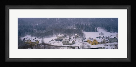Framed Village Of Hohen-Schwangau in winter, Bavaria, Germany Print