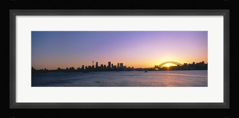 Framed Sunset Over the Bridge, Sydney, Australia Print