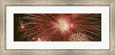 Framed USA, Wyoming, Jackson, fireworks Print
