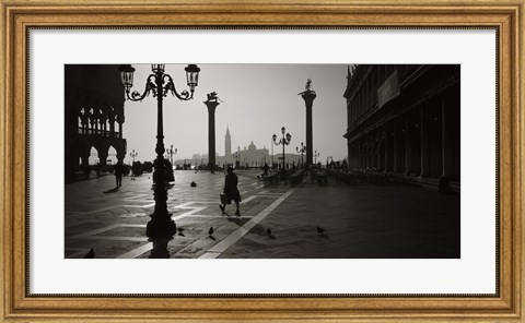 Framed Venice Italy in Black and White Print