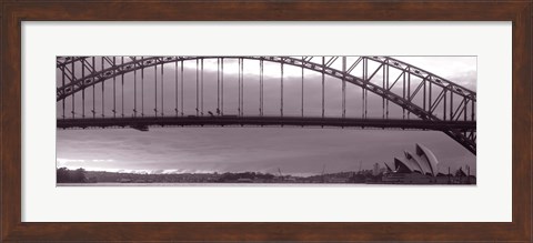 Framed Harbor Bridge, Pacific Ocean, Sydney, Australia Print