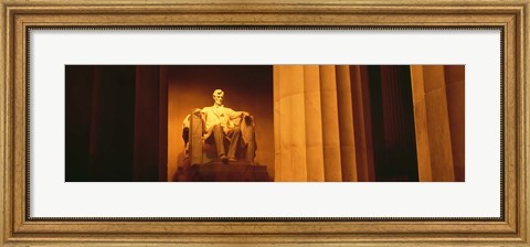 Framed Night, Lincoln Memorial, Washington DC, District Of Columbia, USA Print