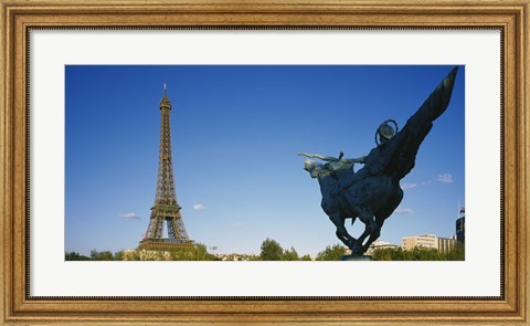 Framed Low angle view of a tower, Eiffel Tower, Paris, France Print