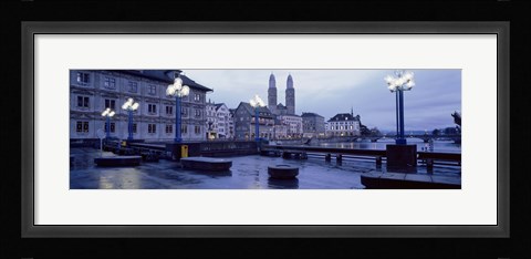 Framed Evening, Zurich, Switzerland Print