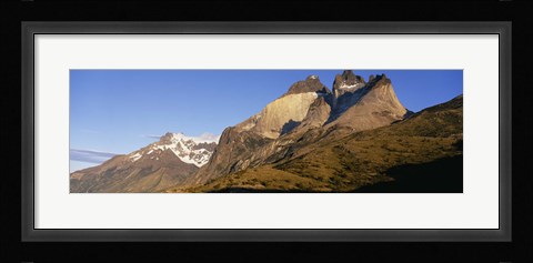 Framed Low angle view of a mountain range, Torres Del Paine National Park, Patagonia, Chile Print