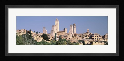 Framed Italy, Tuscany, Towers of San Gimignano, Medieval town Print