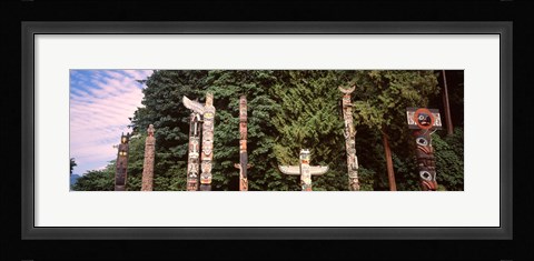 Framed Totem poles in a park, Stanley Park, Vancouver, British Columbia, Canada Print