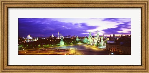 Framed Russia, Moscow, Red Square at night Print