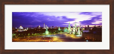Framed Russia, Moscow, Red Square at night Print