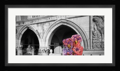 Framed Italy, Venice, Palazzo Ducale, masquerade Print