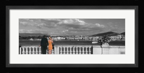 Framed Couple at Leman Geneva Switzerland Print