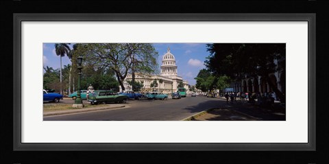 Framed Building along a road, Capitolio, Havana, Cuba Print