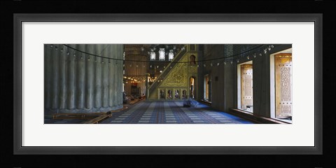 Framed Interior of a mosque, Istanbul, Turkey Print