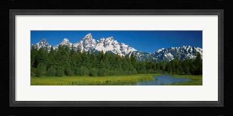 Framed Trees along a river, Near Schwabachers Landing, Grand Teton National Park, Wyoming Print
