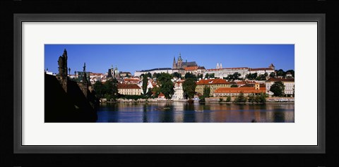 Framed Lake in front of a city, Charles Bridge, Prague, Czech Republic Print