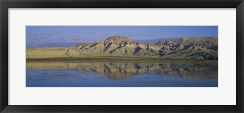 Framed Reflection of hills in a lake, Cayirhan, Turkey Print