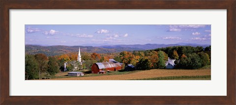 Framed High angle view of barns in a field, Peacham, Vermont Print