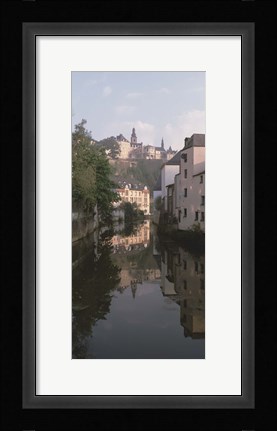 Framed Luxembourg, Luxembourg City, Alzette River Flowing through Grund District Print