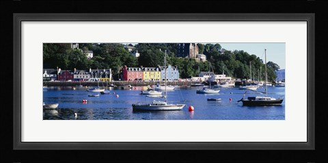 Framed Boats docked at a harbor, Tobermory, Isle of Mull, Scotland Print