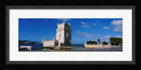 Framed Fort at the coast, Torre De Belem, Lisbon, Portugal Print