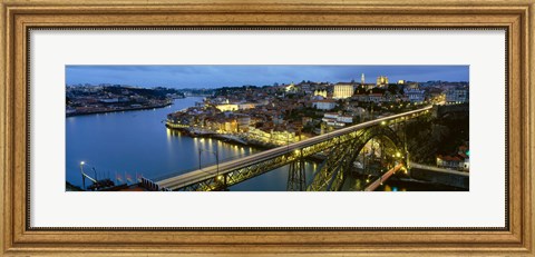 Framed Bridge across a river, Dom Luis I Bridge, Oporto, Portugal Print