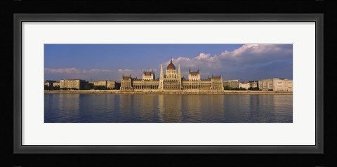 Framed Parliament building at the waterfront, Danube River, Budapest, Hungary Print