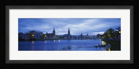 Framed Buildings along the river, Inverness, Scotland Print