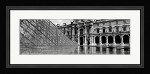 Framed Pyramid in front of an art museum, Musee Du Louvre, Paris, France Print