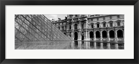 Framed Pyramid in front of an art museum, Musee Du Louvre, Paris, France Print