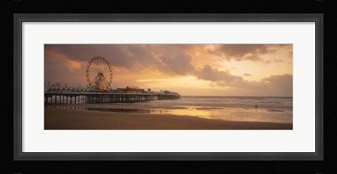 Framed Ferris wheel near a pier, Central Pier, Blackpool, Lancashire, England Print