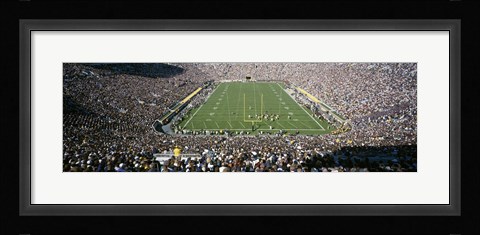 Framed Aerial view of a football stadium, Notre Dame Stadium, Notre Dame, Indiana, USA Print