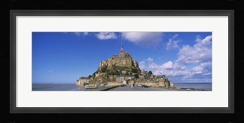 Framed Road leading towards a church, Le Mont Saint Michel, Normandy, France Print