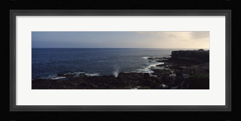 Framed Rock formations at the coast, Punta Suarez, Espanola Island, Galapagos Islands, Ecuador Print