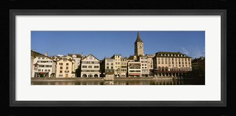 Framed Switzerland, Zurich, Buildings at the waterfront Print