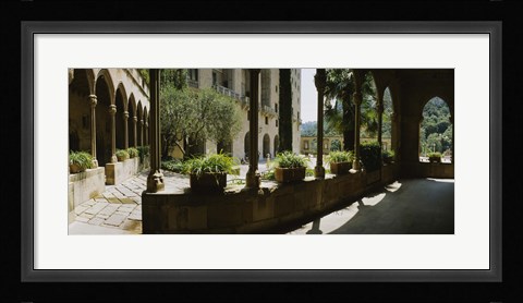 Framed Porch of a building, Montserrat, Barcelona, Catalonia, Spain Print