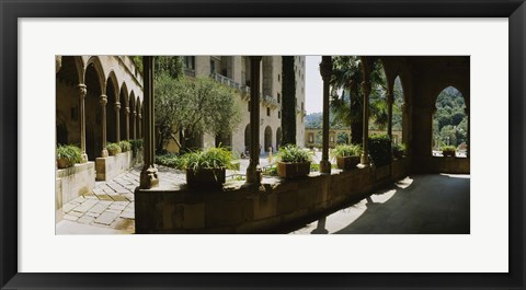 Framed Porch of a building, Montserrat, Barcelona, Catalonia, Spain Print