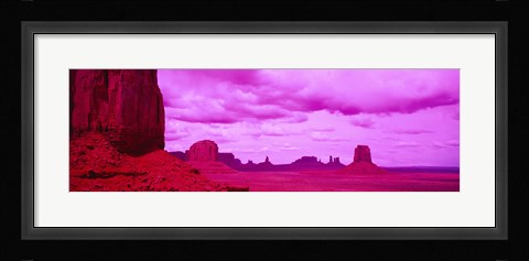 Framed Rock Formations with Purple Clouds, Monument Valley, Arizona, USA Print