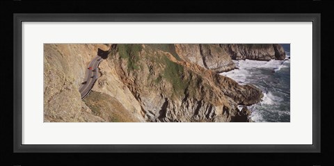 Framed USA, California, Big Sur, Pacific Coast Highway 1, High angle view of freeway Print