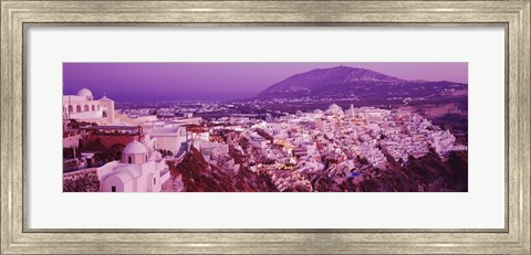 Framed Fira at dusk, Santorini, Greece Print