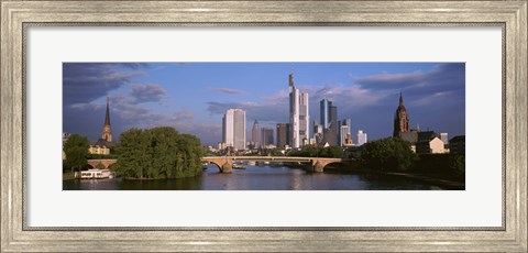 Framed Cityscape, Alte Bridge, Rhine River, Frankfurt, Germany Print