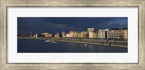 Framed Buildings at the waterfront, Rhine River, Dusseldorf, Germany Print