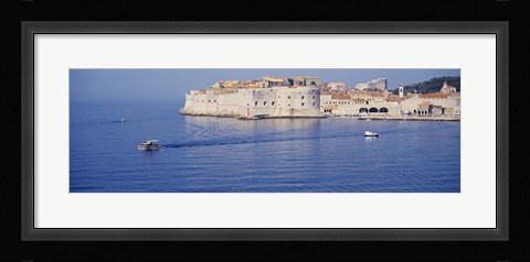 Framed Two boats in the sea, Dubrovnik, Croatia Print