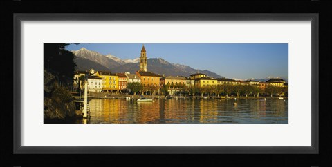 Framed Town At The Waterfront, Ascona, Ticino, Switzerland Print