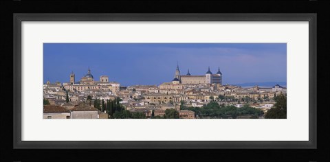 Framed Aerial view of a city, Alcazar, Toledo, Spain Print