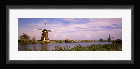 Framed Windmills at Dusk Print