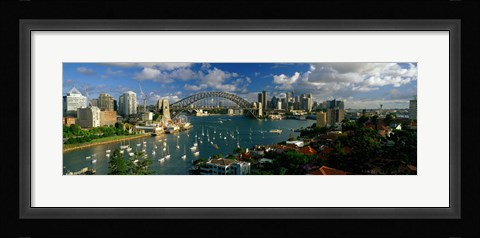 Framed Harbor And City And Bridge, Sydney, Australia Print