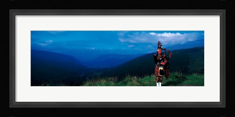 Framed Bagpiper Scottish Highlands Scotland Print