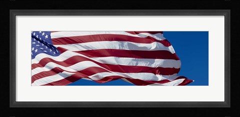 Framed Close-up of an American flag fluttering, USA Print